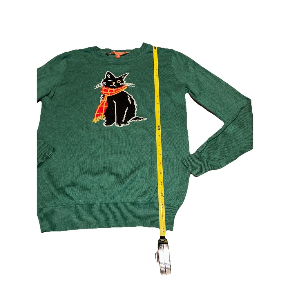 Modcloth Green‎ Cat Knit Sweater Top Size Small Cat Themed Clothing Green - Picture 6 of 7